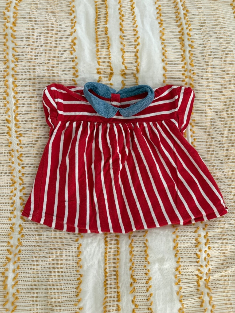 Baby Gap Red and White Stripe Top with Peter Pan Collar
